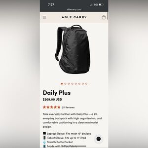 Able carry daily plus 21 liter backpack in x-pac